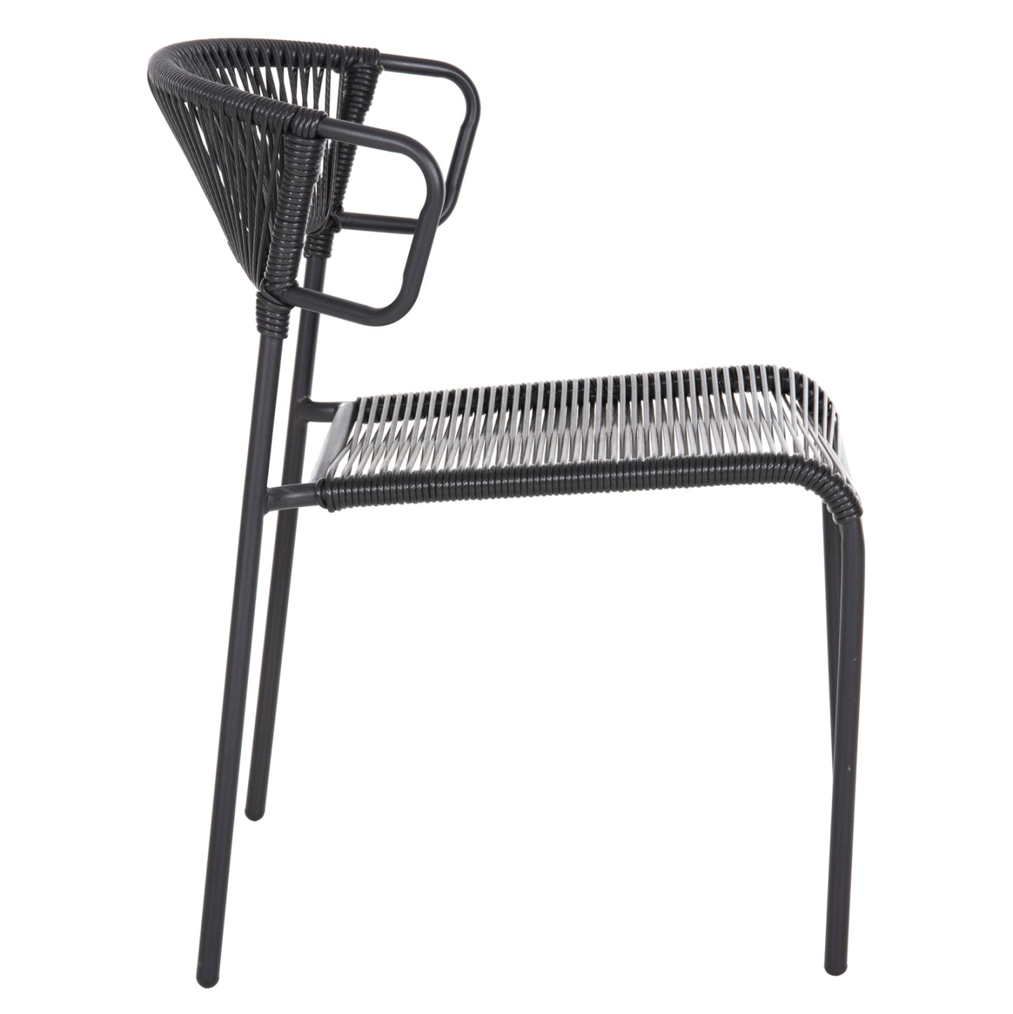 Chair Suki Hm6053.02 Metal And Synthetic Rattan In Black Color 54x62x80hcm.