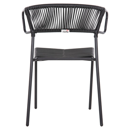 Chair Suki Hm6053.02 Metal And Synthetic Rattan In Black Color 54x62x80hcm.