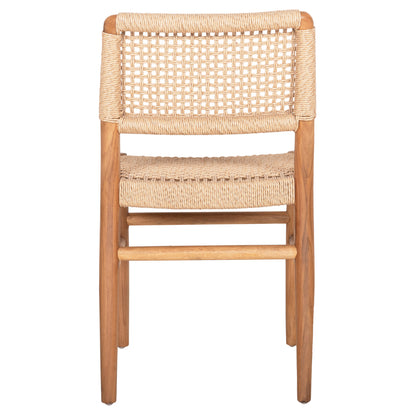 Dining Chair Rosco Hm6133 Teak Wood In Natural-viro Rope In Beige 46x55x79hcm.