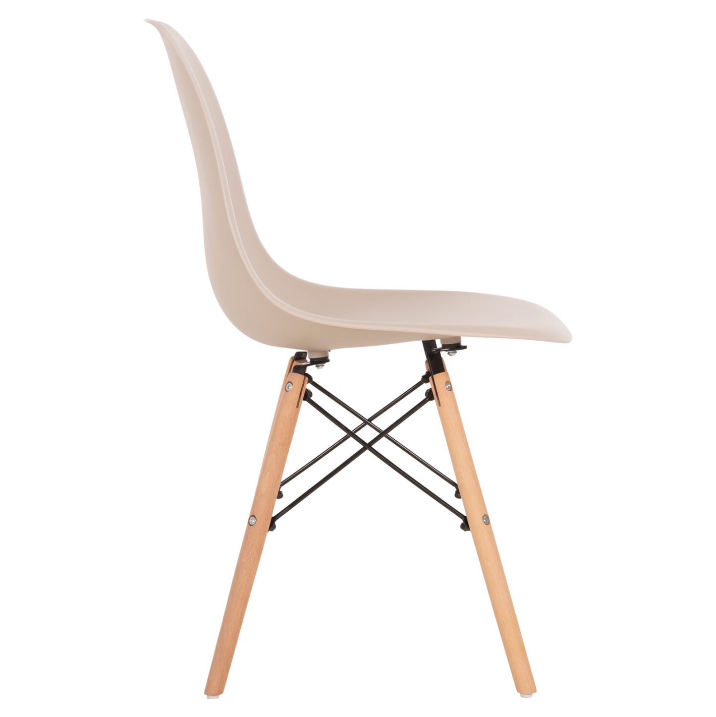 Dining Chair Twist Hm8460.25 Wooden Legs-polypropylene Seat In Cappuccino Color 46x50x82hcm.