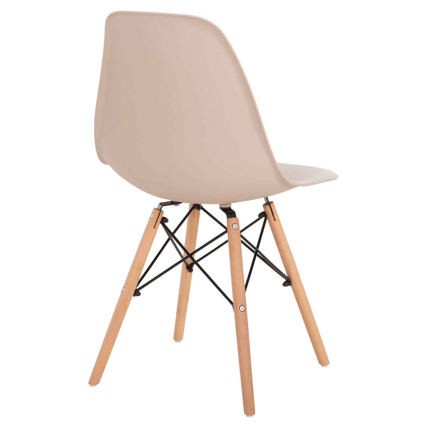 Dining Chair Twist Hm8460.25 Wooden Legs-polypropylene Seat In Cappuccino Color 46x50x82hcm.