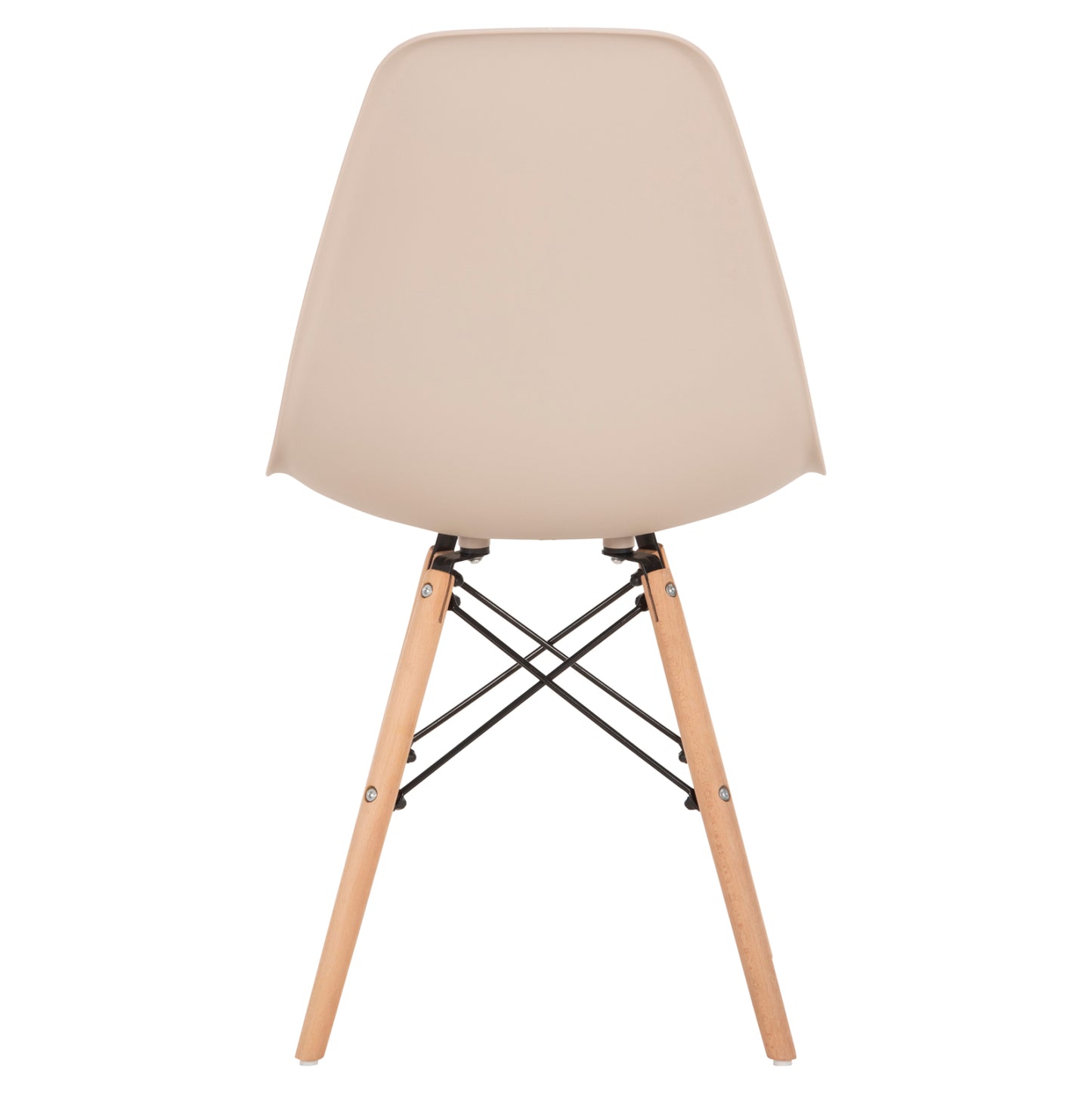 Dining Chair Twist Hm8460.25 Wooden Legs-polypropylene Seat In Cappuccino Color 46x50x82hcm.