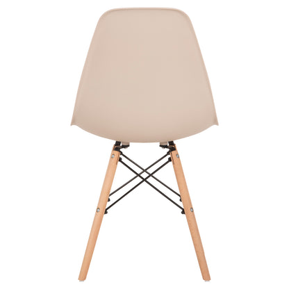 Dining Chair Twist Hm8460.25 Wooden Legs-polypropylene Seat In Cappuccino Color 46x50x82hcm.