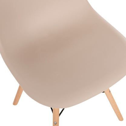 Dining Chair Twist Hm8460.25 Wooden Legs-polypropylene Seat In Cappuccino Color 46x50x82hcm.