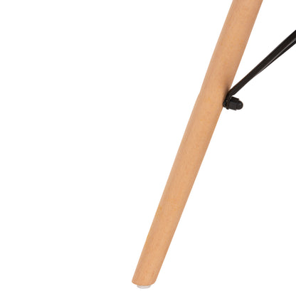 Dining Chair Twist Hm8460.25 Wooden Legs-polypropylene Seat In Cappuccino Color 46x50x82hcm.