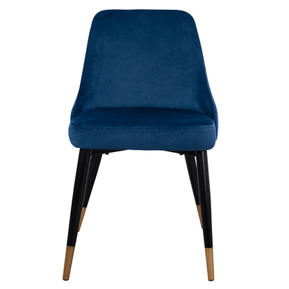 Chair Serentiy Hm8527.08 From Velvet Blue With Metallic Frame 51x58x83cm