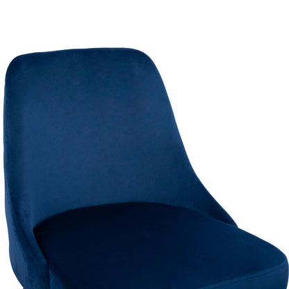 Chair Serentiy Hm8527.08 From Velvet Blue With Metallic Frame 51x58x83cm