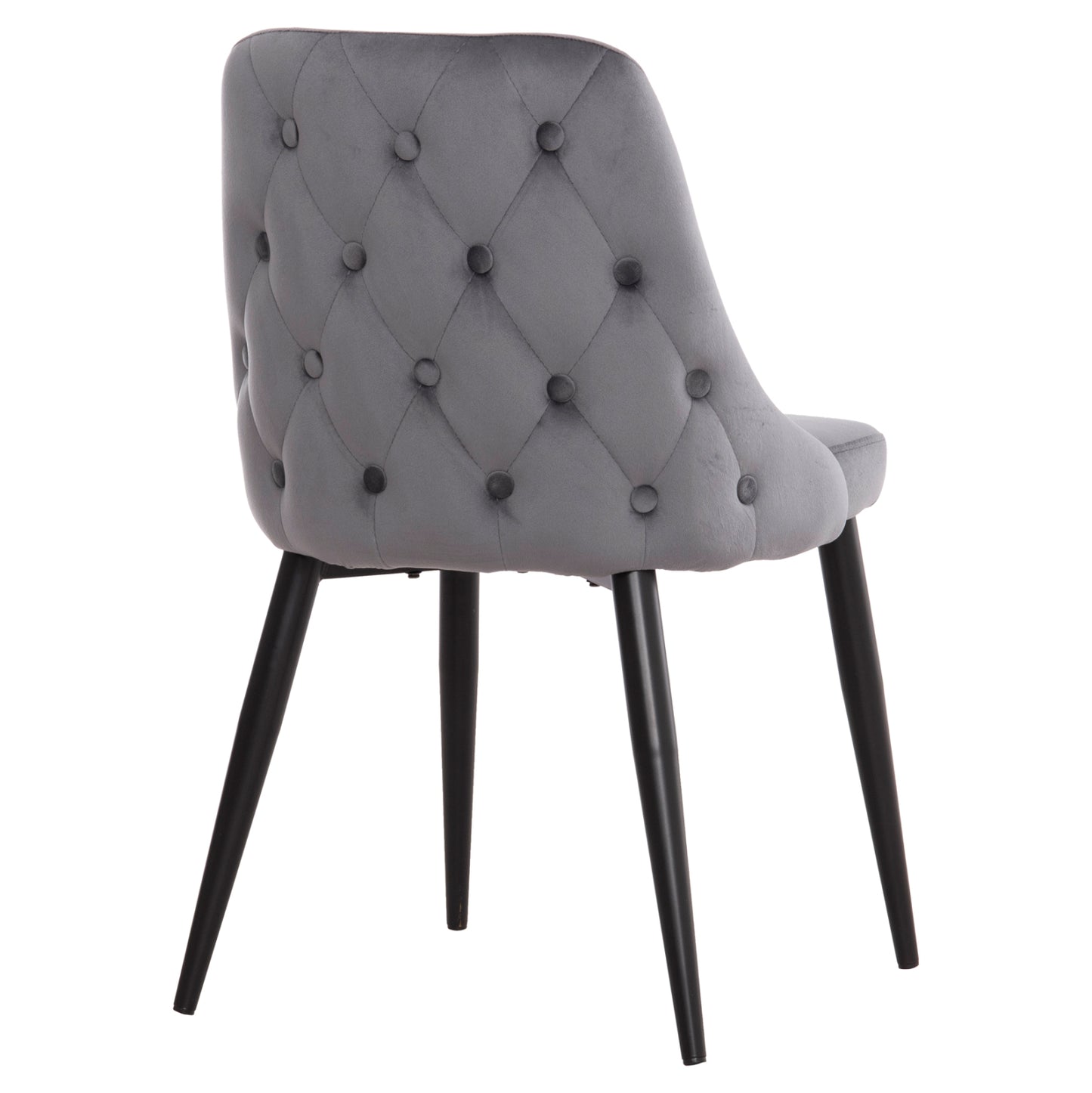 Dining Chair Serenity Hm8527.11 Grey Velvet-black Metallic Legs 51x54x83,5hcm.