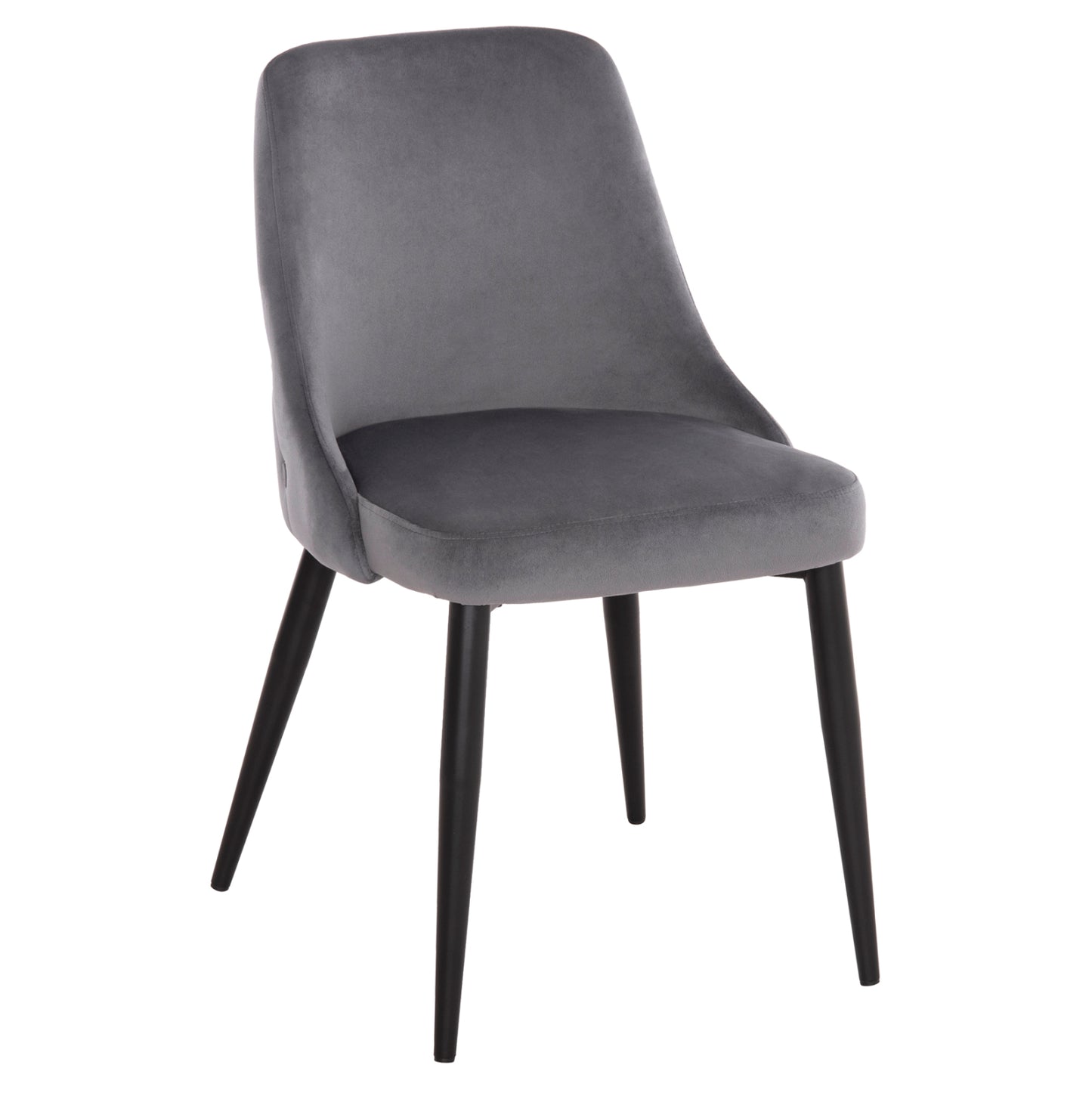 Dining Chair Serenity Hm8527.11 Grey Velvet-black Metallic Legs 51x54x83,5hcm.