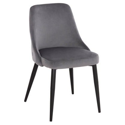 Dining Chair Serenity Hm8527.11 Grey Velvet-black Metallic Legs 51x54x83,5hcm.
