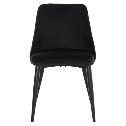 Dining Chair Serenity Hm8527.14 Black Velvet-black Metallic Legs 51x54x83,5hcm.