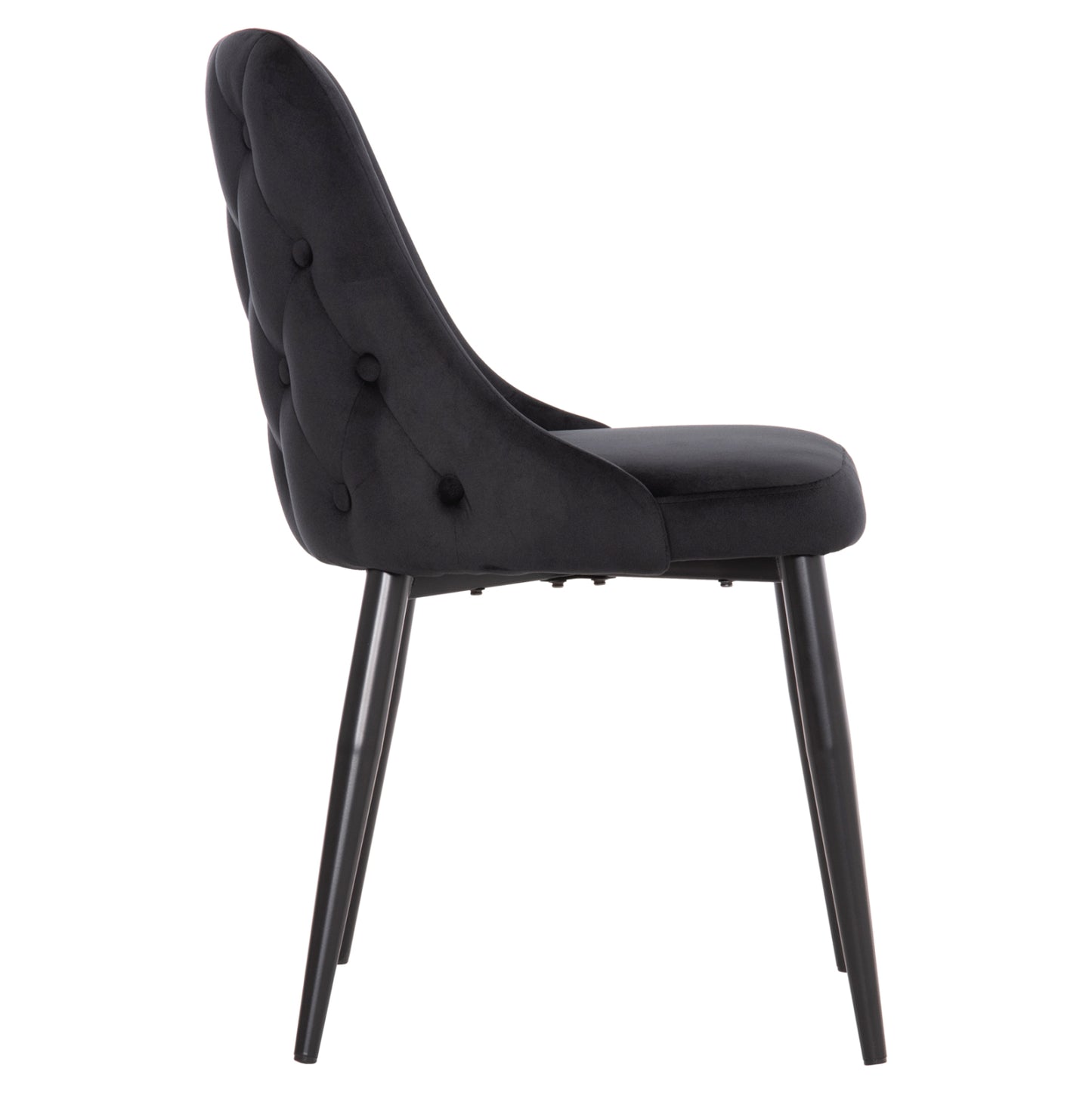 Dining Chair Serenity Hm8527.14 Black Velvet-black Metallic Legs 51x54x83,5hcm.
