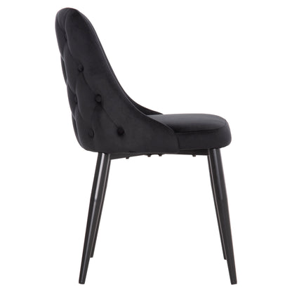Dining Chair Serenity Hm8527.14 Black Velvet-black Metallic Legs 51x54x83,5hcm.