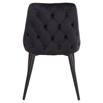 Dining Chair Serenity Hm8527.14 Black Velvet-black Metallic Legs 51x54x83,5hcm.
