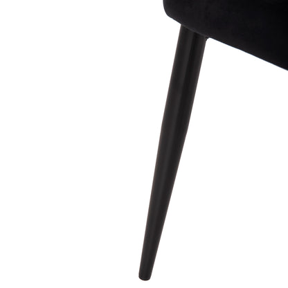 Dining Chair Serenity Hm8527.14 Black Velvet-black Metallic Legs 51x54x83,5hcm.
