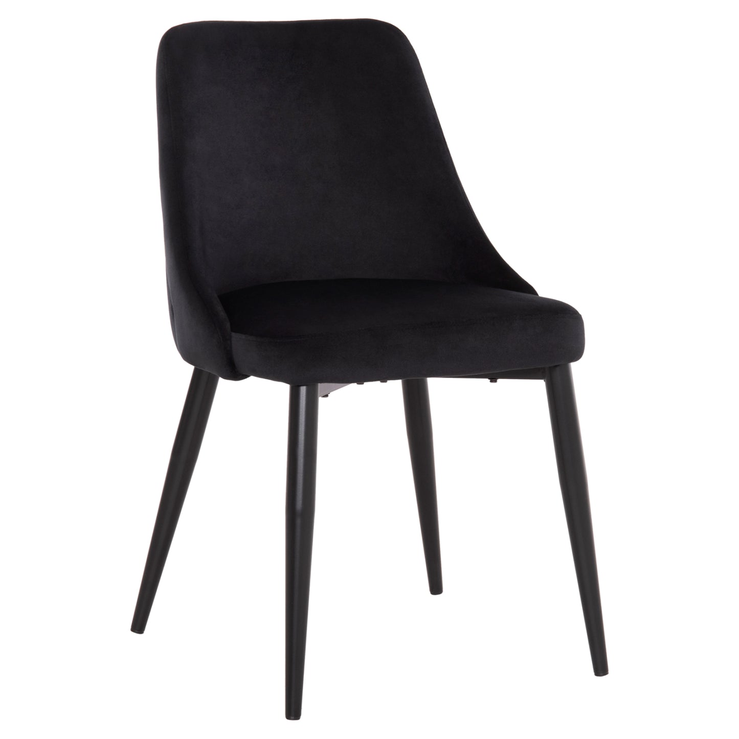 Dining Chair Serenity Hm8527.14 Black Velvet-black Metallic Legs 51x54x83,5hcm.