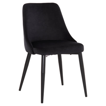 Dining Chair Serenity Hm8527.14 Black Velvet-black Metallic Legs 51x54x83,5hcm.