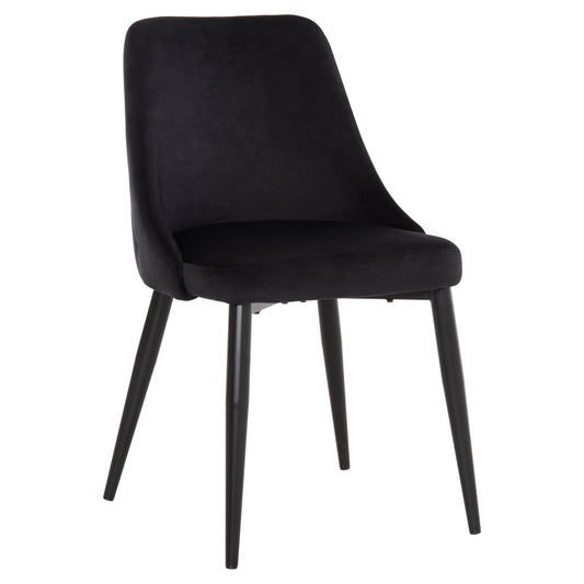 Dining Chair Serenity Hm8527.14 Black Velvet-black Metallic Legs 51x54x83,5hcm.