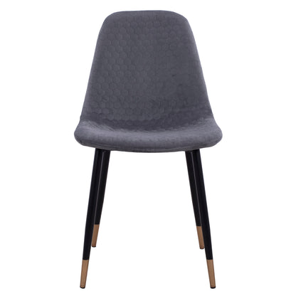 Chair Lucille Hm8552.01 From Velvet Grey And Metallic Frame 45x56x81cm