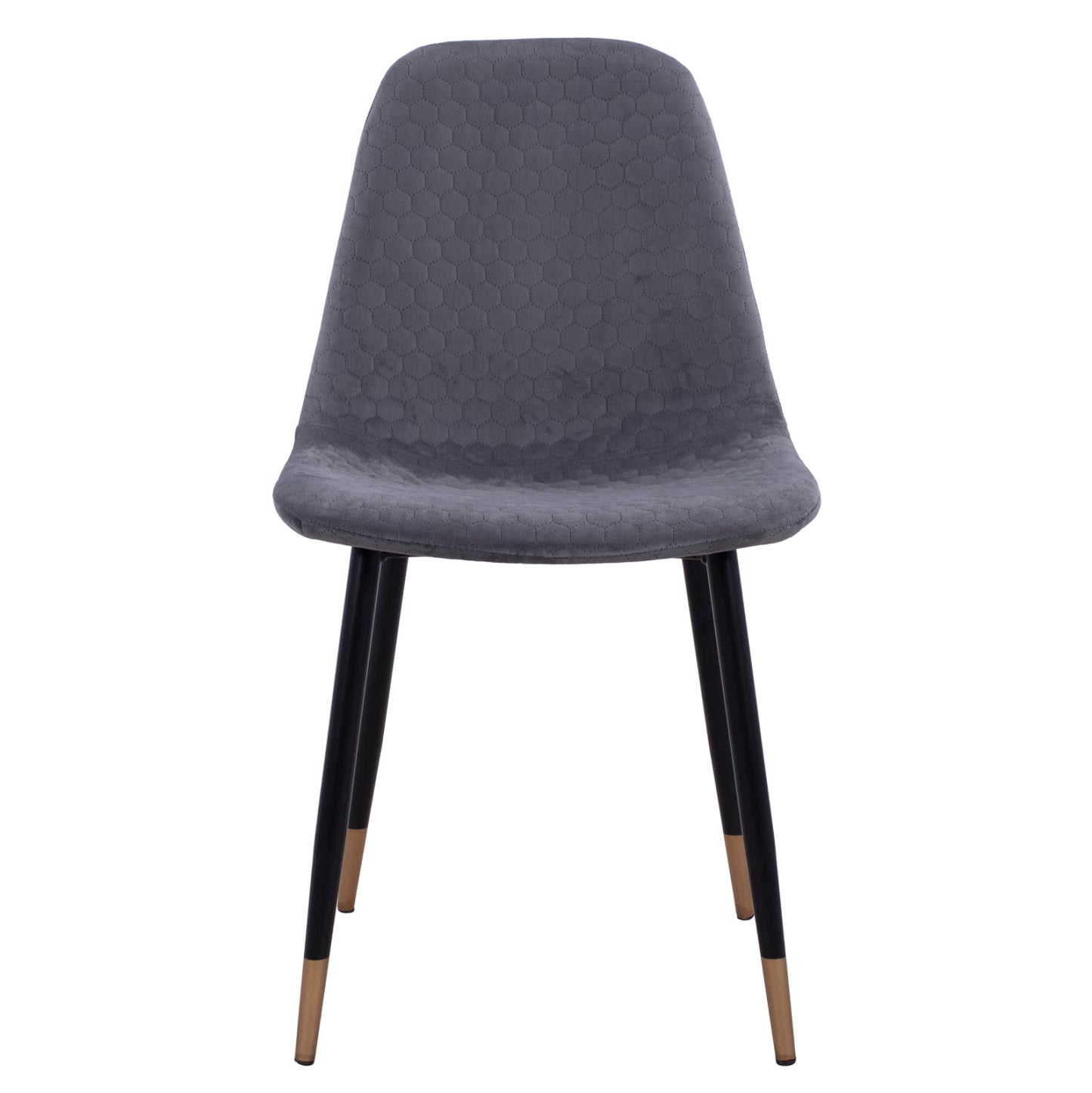 Chair Lucille Hm8552.01 From Velvet Grey And Metallic Frame 45x56x81cm