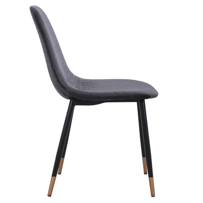 Chair Lucille Hm8552.01 From Velvet Grey And Metallic Frame 45x56x81cm