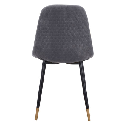Chair Lucille Hm8552.01 From Velvet Grey And Metallic Frame 45x56x81cm