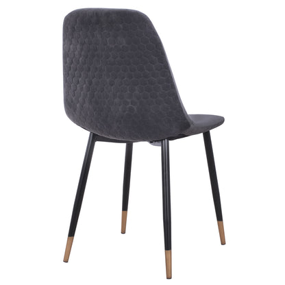 Chair Lucille Hm8552.01 From Velvet Grey And Metallic Frame 45x56x81cm
