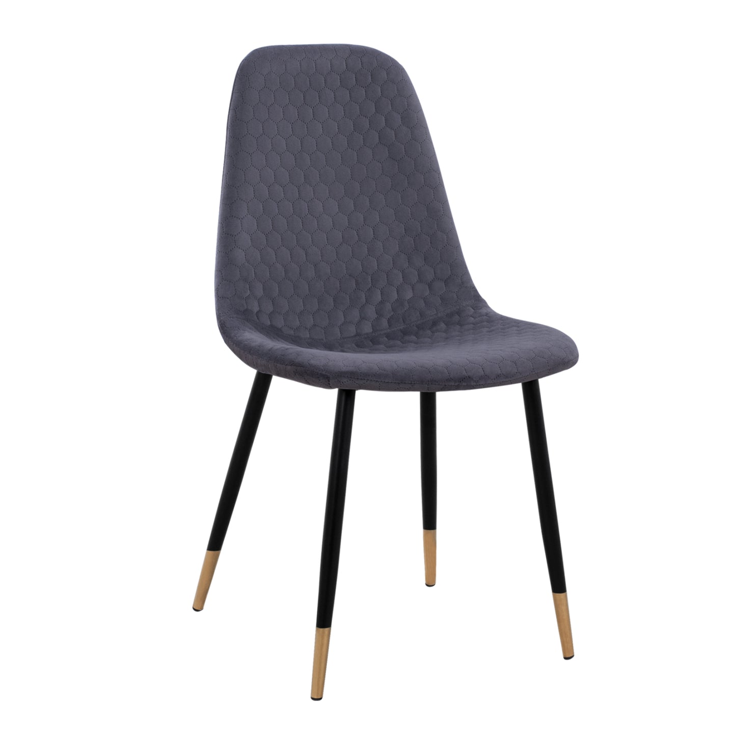 Chair Lucille Hm8552.01 From Velvet Grey And Metallic Frame 45x56x81cm