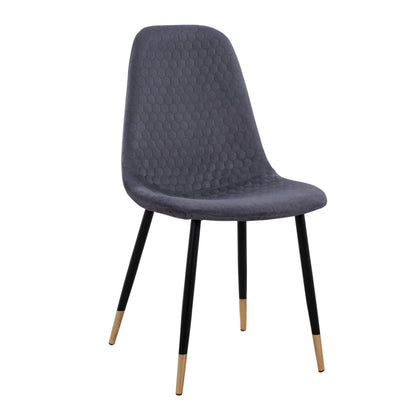 Chair Lucille Hm8552.01 From Velvet Grey And Metallic Frame 45x56x81cm