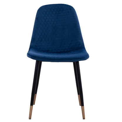 Chair Lucille Hm8552.08 Form Velvet Blue With Metallic Frame 45x56x81cm