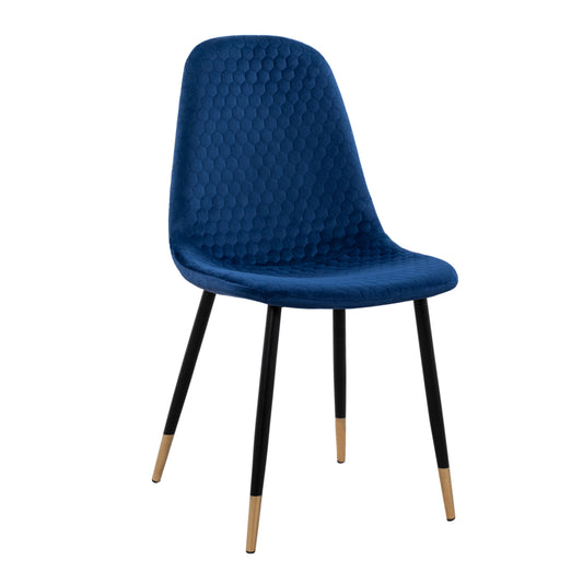Chair Lucille Hm8552.08 Form Velvet Blue With Metallic Frame 45x56x81cm