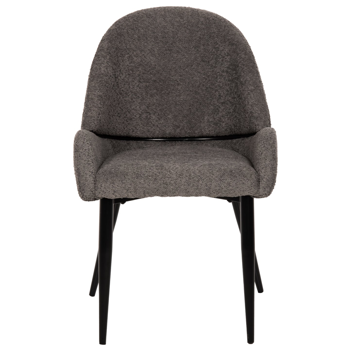 Chair Sarky Hm8585.01 Boucle Grey Fabric-black Metal Legs 55x62x89hcm.