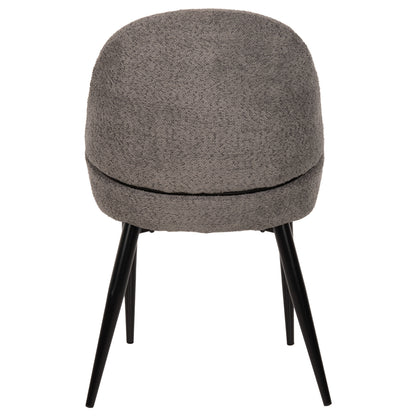 Chair Sarky Hm8585.01 Boucle Grey Fabric-black Metal Legs 55x62x89hcm.