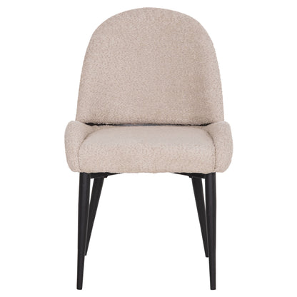 Chair Sarky Hm8585.02 Boucle Ecru Fabric-black Metal Legs 56x64x88hcm.