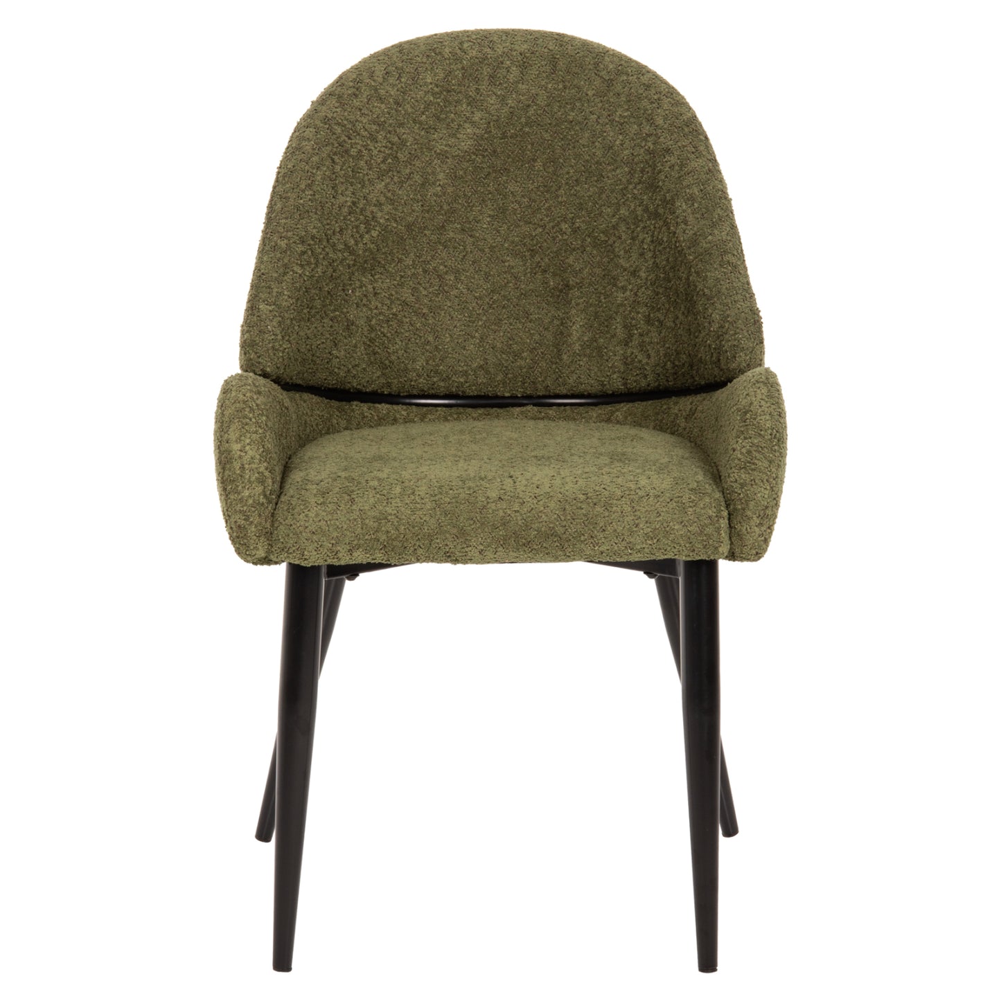 Chair Sarky Hm8585.03 Boucle Green Fabric-black Metal Legs 55x62x89hcm.