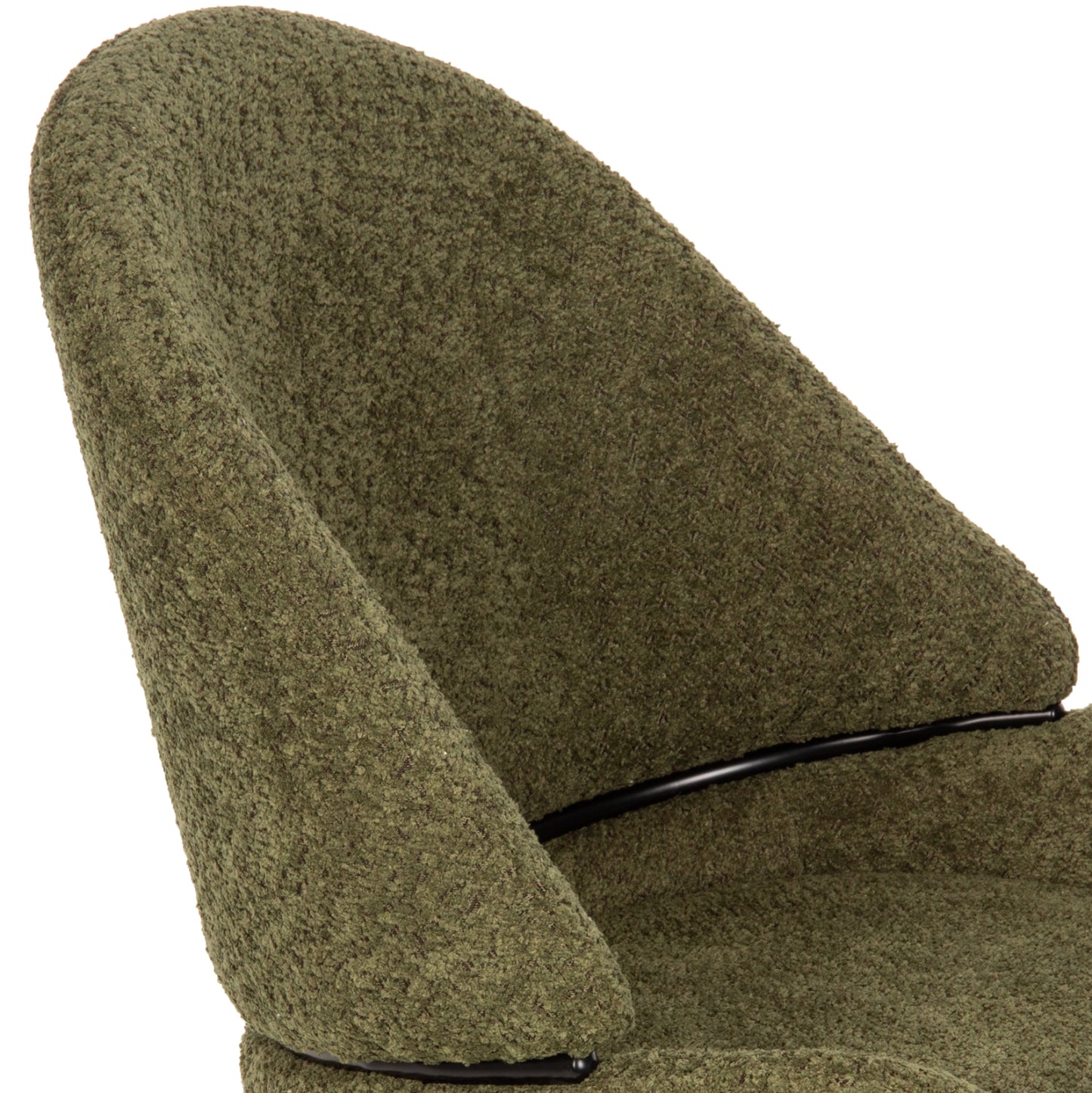 Chair Sarky Hm8585.03 Boucle Green Fabric-black Metal Legs 55x62x89hcm.