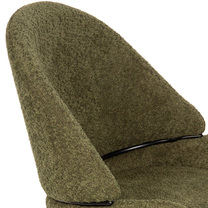 Chair Sarky Hm8585.03 Boucle Green Fabric-black Metal Legs 55x62x89hcm.