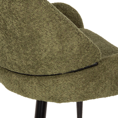 Chair Sarky Hm8585.03 Boucle Green Fabric-black Metal Legs 55x62x89hcm.