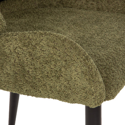 Chair Sarky Hm8585.03 Boucle Green Fabric-black Metal Legs 55x62x89hcm.