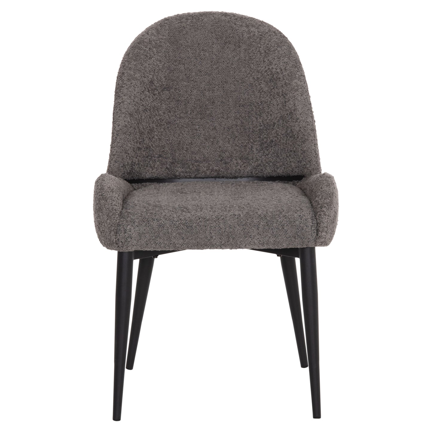 Dining Chair Sarky Hm8585.11 Boucle Grey Fabric-black Metal Legs 56x64x88hcm.