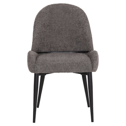 Dining Chair Sarky Hm8585.11 Boucle Grey Fabric-black Metal Legs 56x64x88hcm.