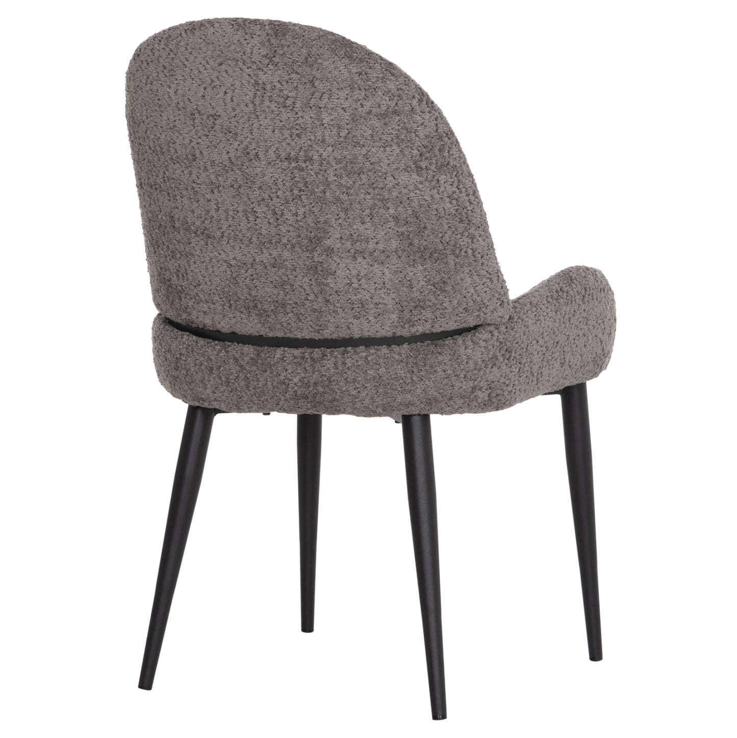 Dining Chair Sarky Hm8585.11 Boucle Grey Fabric-black Metal Legs 56x64x88hcm.