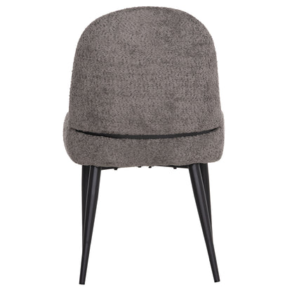Dining Chair Sarky Hm8585.11 Boucle Grey Fabric-black Metal Legs 56x64x88hcm.