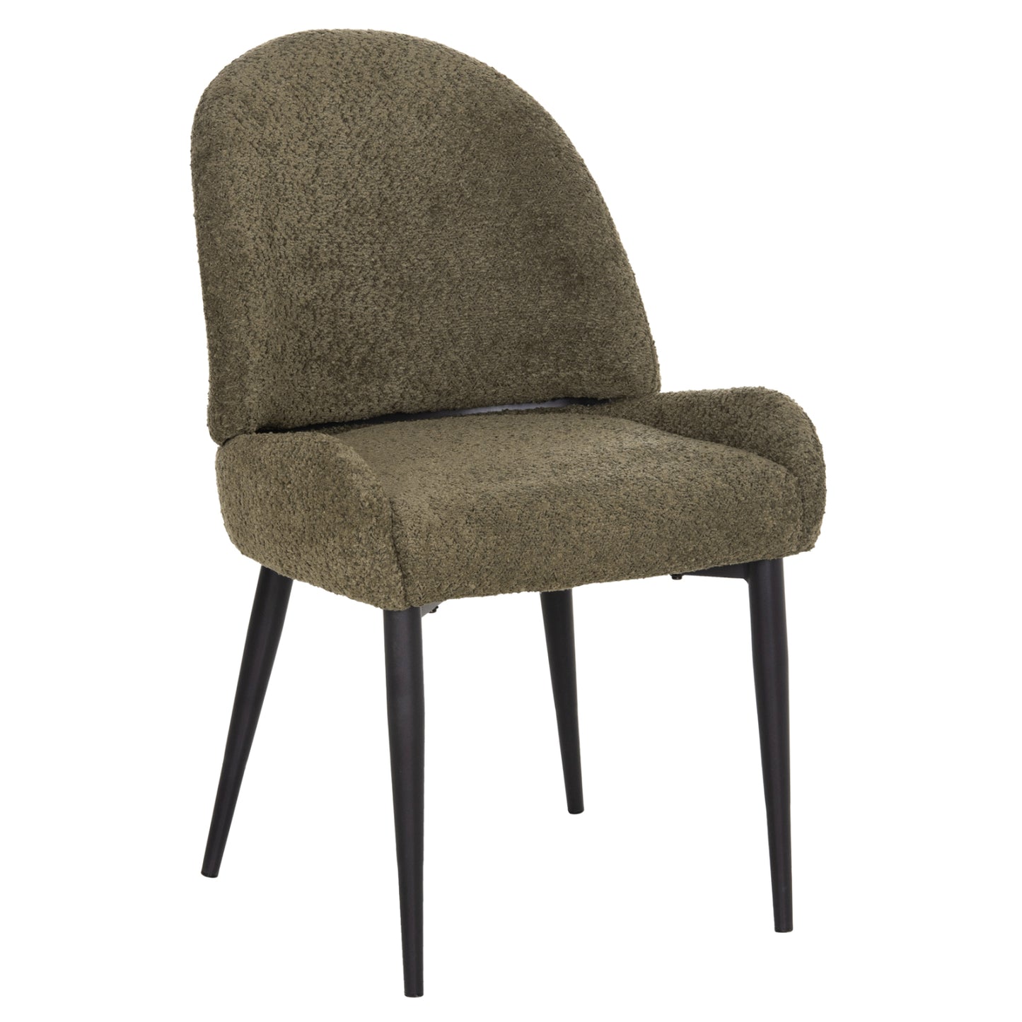 Dining Chair Sarky Hm8585.13 Boucle Green Fabric-black Metal Legs 56x64x88hcm.
