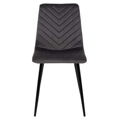 Dining Chair Latrell Hm8587.01 Grey Velvet & Black Metal Legs 43x54x88hcm.