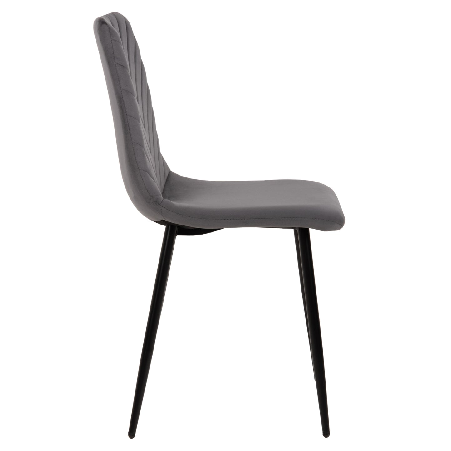 Dining Chair Latrell Hm8587.01 Grey Velvet & Black Metal Legs 43x54x88hcm.