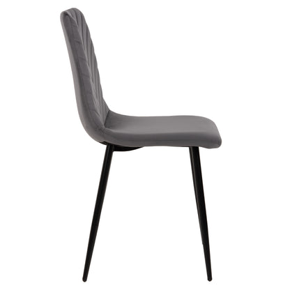 Dining Chair Latrell Hm8587.01 Grey Velvet & Black Metal Legs 43x54x88hcm.