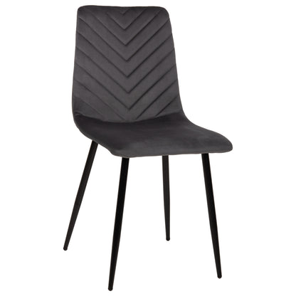 Dining Chair Latrell Hm8587.01 Grey Velvet & Black Metal Legs 43x54x88hcm.