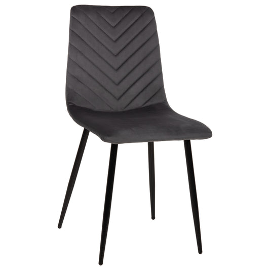 Dining Chair Latrell Hm8587.01 Grey Velvet & Black Metal Legs 43x54x88hcm.