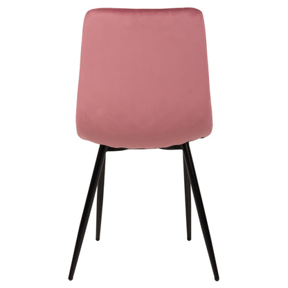 Dining Chair Latrell Hm8587.02 Dusty Pink Velvet & Black Metal Legs 43x54x88hcm.